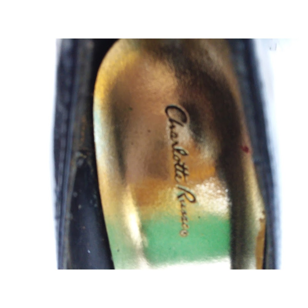 Charlotte Russo Black Women's Size 7 Black Patent Faux Leather Pumps 4" Heels - Picture 4 of 5